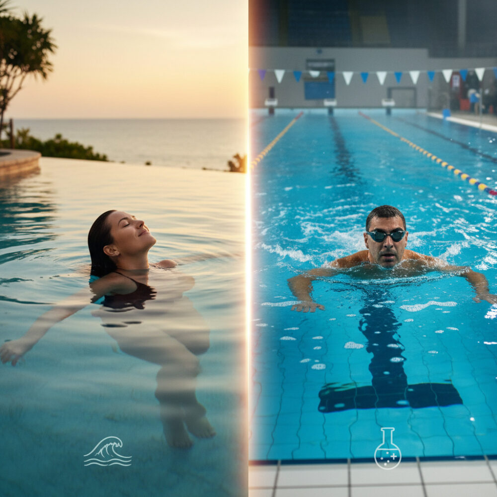 So Sánh Chi Tiết Toàn Diện Giữa Hồ Bơi Nước Mặn và Hồ Bơi Chlorine