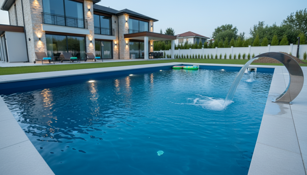 Bàn giao và vận hành thử hồ bơi composite hoàn thiện