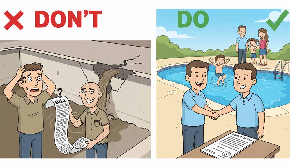 So sánh phong cách 'Nên và Không nên' khi chọn nhà thầu hồ bơi_