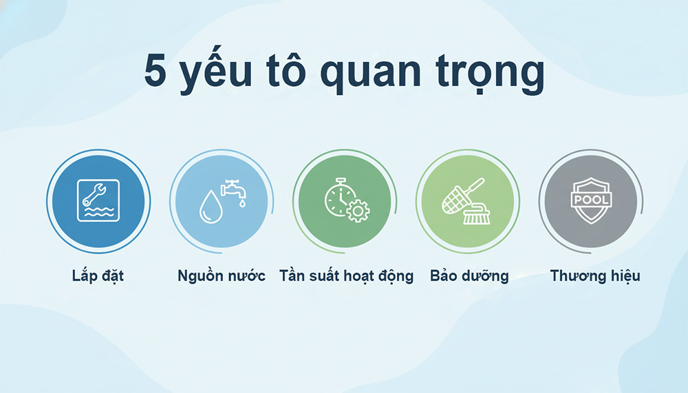 5 yếu tố ảnh hưởng đến tuổi thọ máy bơm hồ bơi