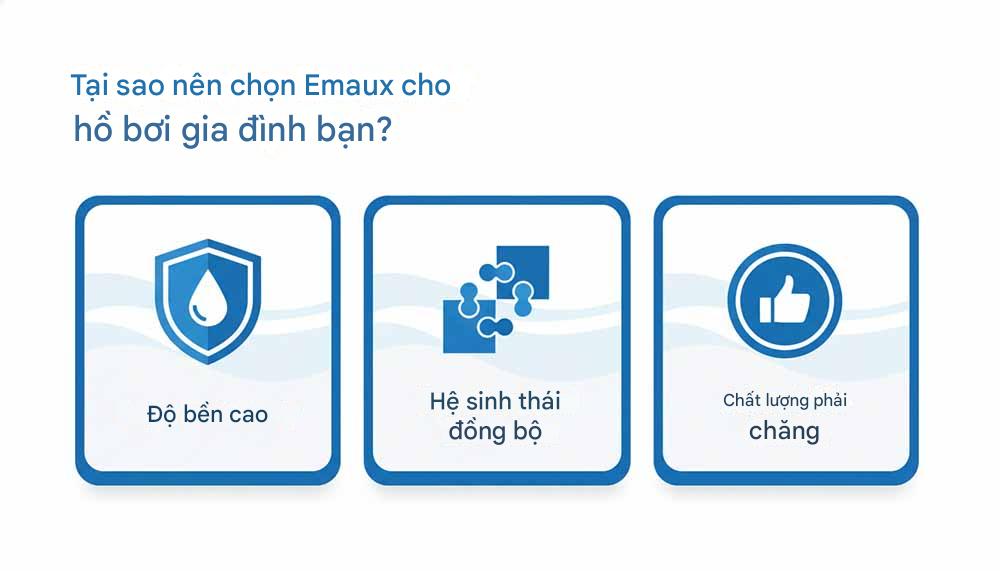 ưu điểm chính của thiết bị hồ bơi Emaux dành cho gia đình