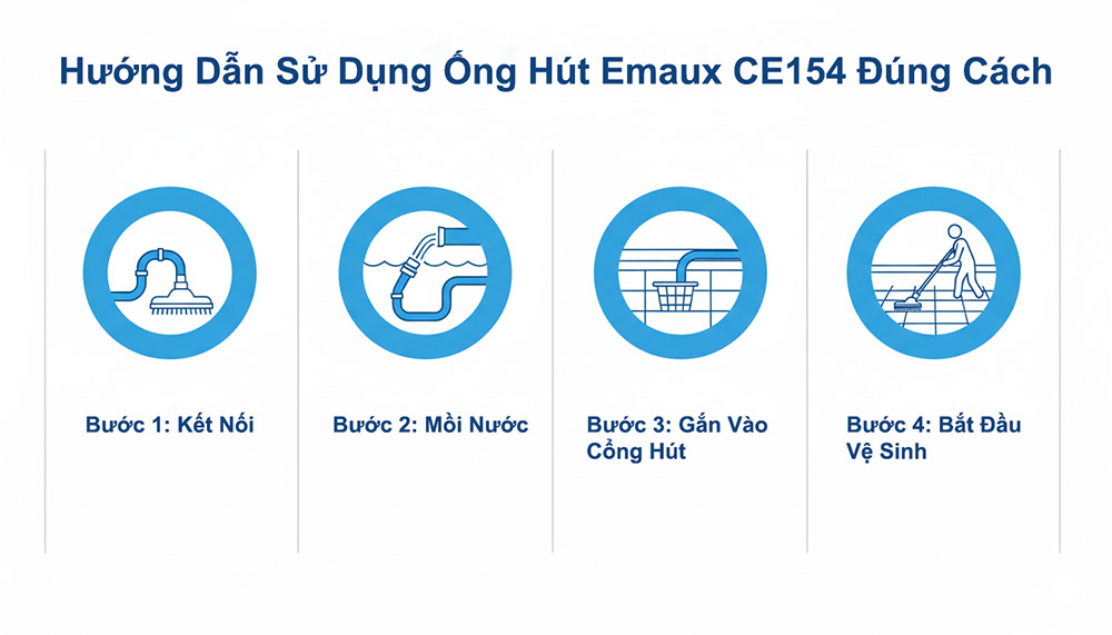 Hướng Dẫn Sử Dụng Ống Hút Emaux CE154 Đúng Cách