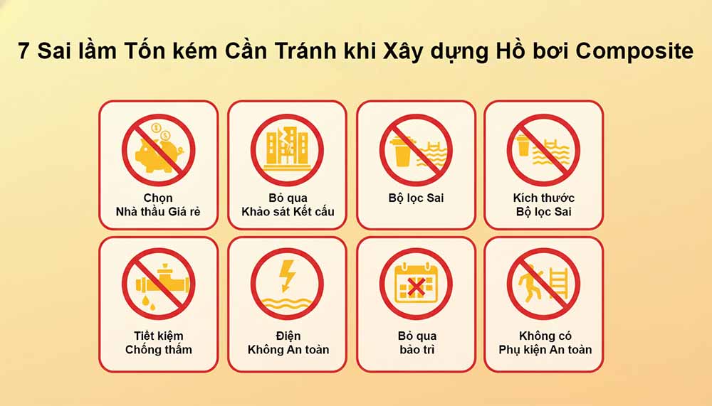 Hồ Bơi Composite: Ưu Nhược Điểm & 7 Sai Lầm Cần Tránh Khi Thi Công 6 các lỗi cần tránh khi xây dựng hồ bơi composite
