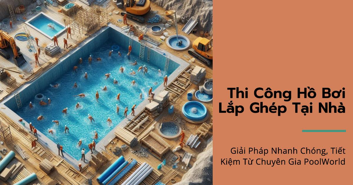 Thi công hồ bơi lắp ghép tại nhà