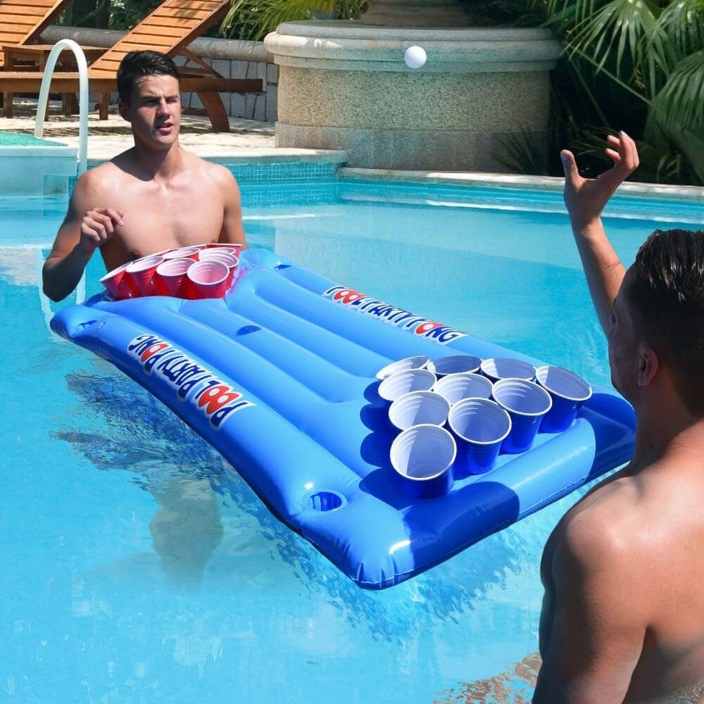 Trò chơi hồ bơi cho người lớn: Ý tưởng, luật chơi và bí quết tổ chức an toàn 4 Beer Pong trên phao nổi