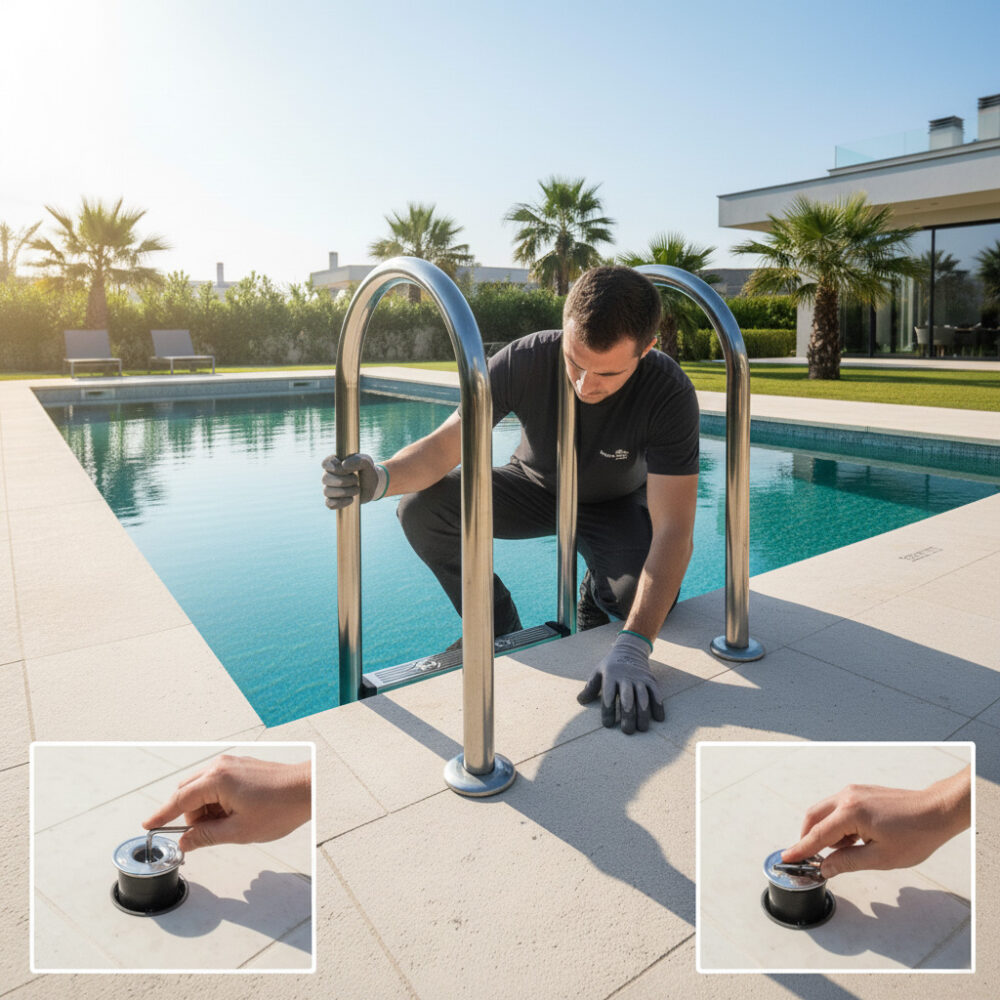 Đặt thang vào vị trí và cố định