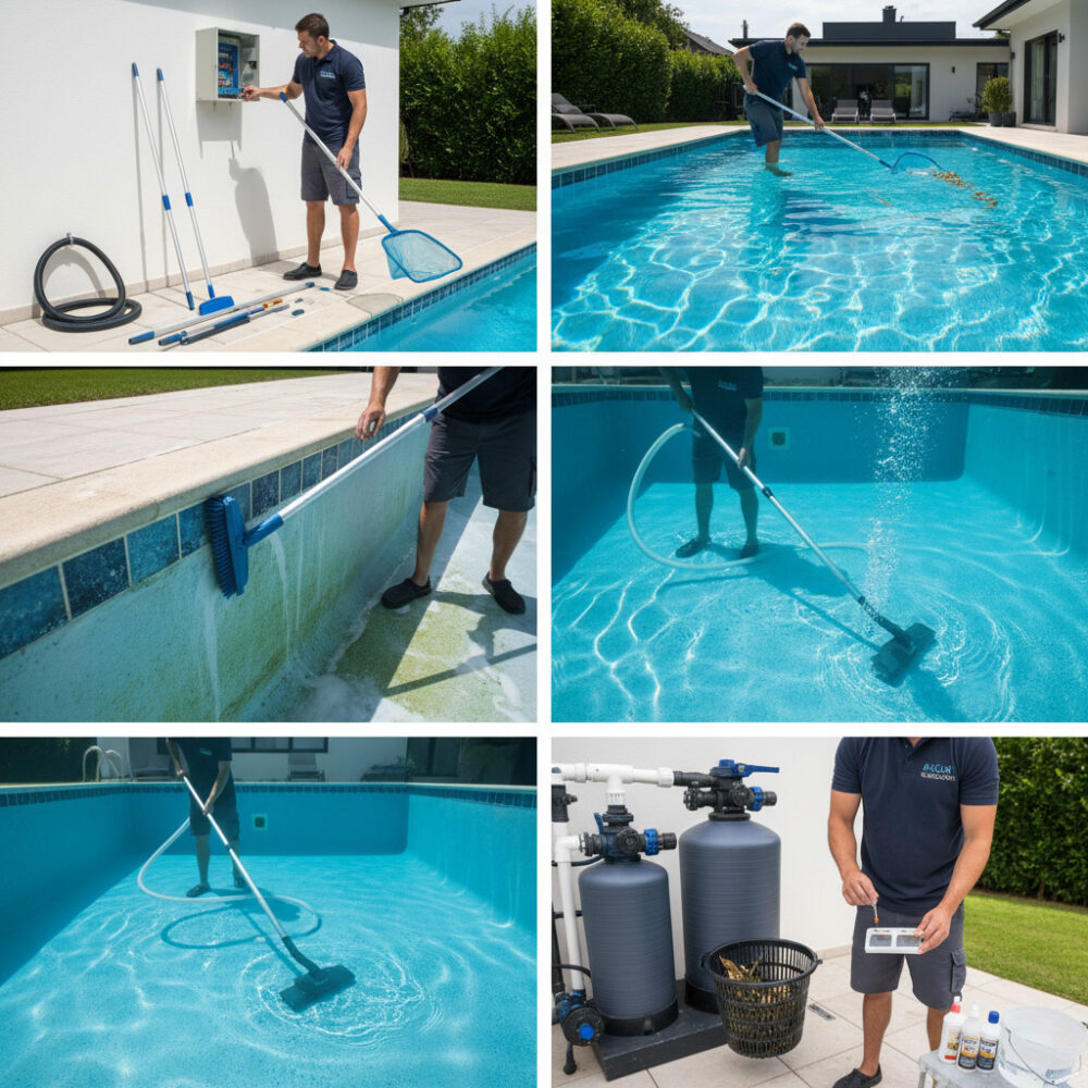 Hướng Dẫn Chi Tiết Quy Trình Vệ Sinh Hồ Bơi 6 Bước Chuẩn Kỹ Thuật