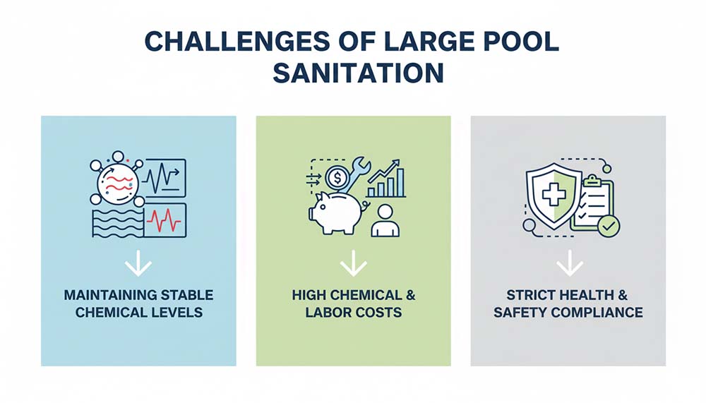 3 thách thức chính trong việc vệ sinh hồ bơi lớn