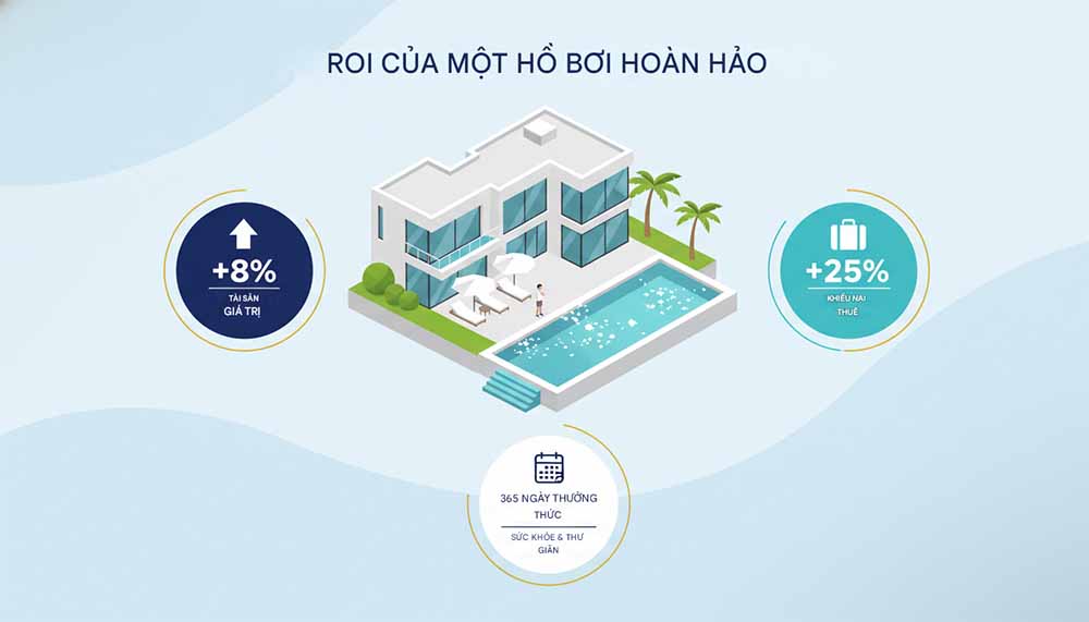 Hướng Dẫn Đầu Tư Thiết Bị Hồ Bơi: Từ Tiện Ích Cơ Bản Đến Nâng Tầm Giá Trị Bất Động Sản 1 tác động tích cực của một hồ bơi được trang bị tốt lên giá trị bất động sản