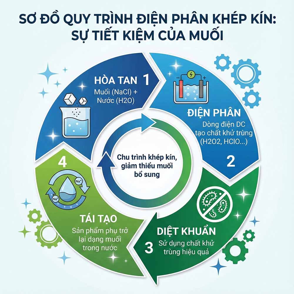 Sơ đồ quy trình điện phân