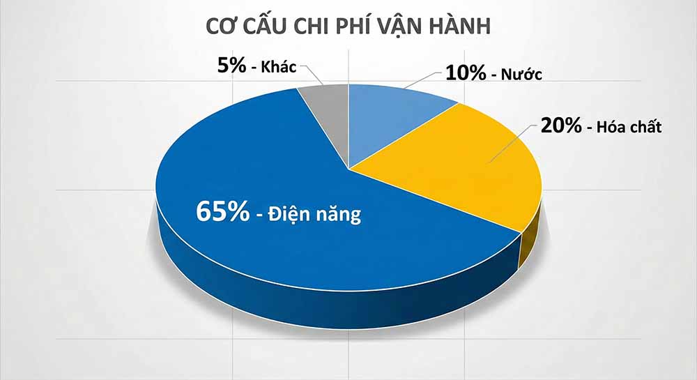 Tiền điện vận hành máy bơm chiếm tỷ trọng lớn nhất trong chi phí hàng tháng